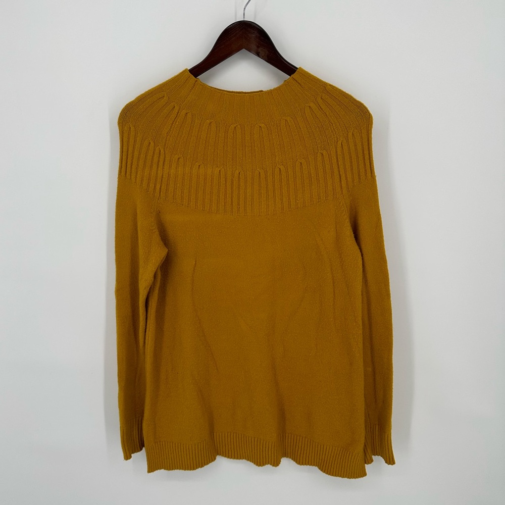 Anthropologie Women's Mock Turtleneck Sweater Mustard Yellow Soft Size Small - Picture 1 of 11